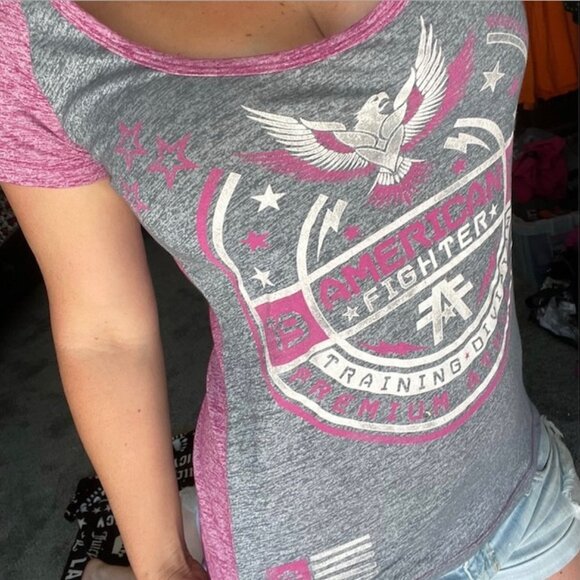 Affliction Tops - Affliction American Fighter Scoop Neck Tee